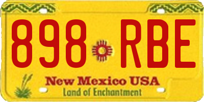 NM license plate 898RBE