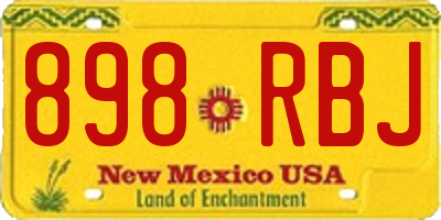 NM license plate 898RBJ