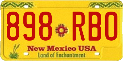 NM license plate 898RBO