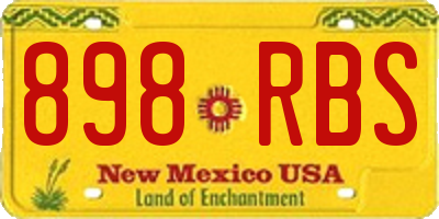 NM license plate 898RBS