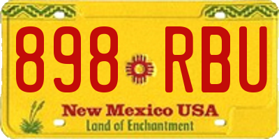 NM license plate 898RBU