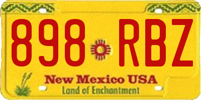 NM license plate 898RBZ