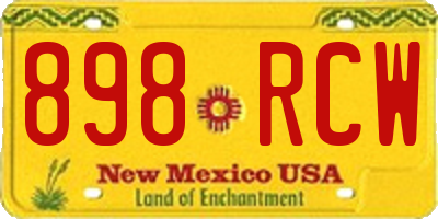 NM license plate 898RCW