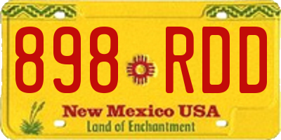 NM license plate 898RDD