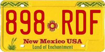 NM license plate 898RDF