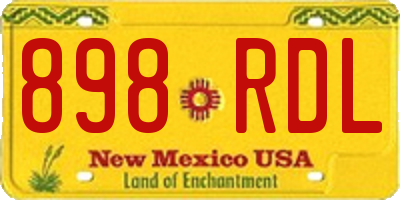 NM license plate 898RDL