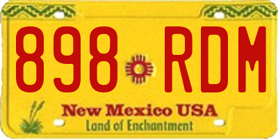 NM license plate 898RDM