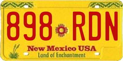 NM license plate 898RDN