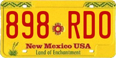 NM license plate 898RDO