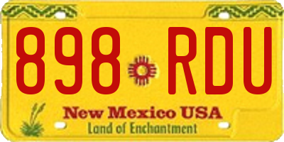 NM license plate 898RDU