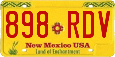 NM license plate 898RDV