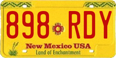 NM license plate 898RDY