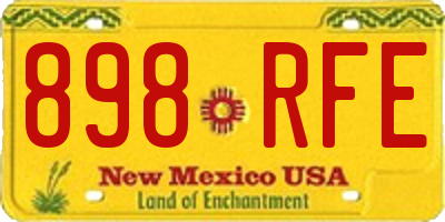 NM license plate 898RFE