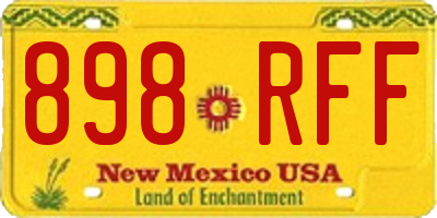 NM license plate 898RFF