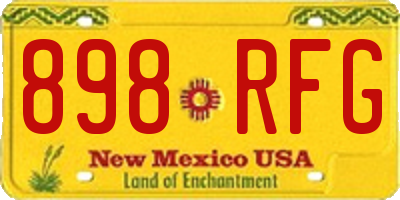 NM license plate 898RFG