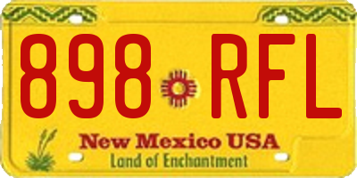 NM license plate 898RFL
