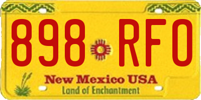 NM license plate 898RFO