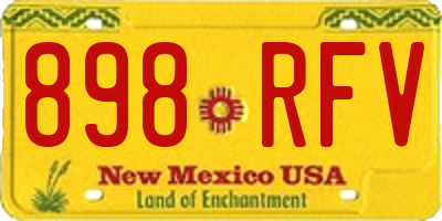 NM license plate 898RFV