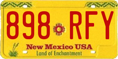 NM license plate 898RFY