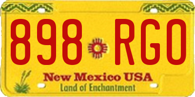 NM license plate 898RGO