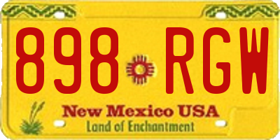 NM license plate 898RGW