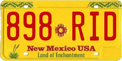 NM license plate 898RID