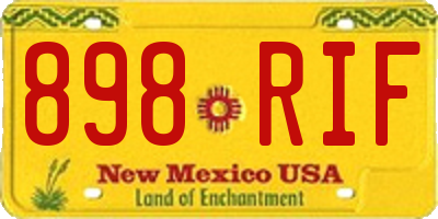 NM license plate 898RIF