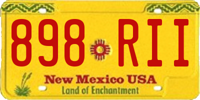 NM license plate 898RII