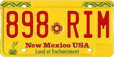 NM license plate 898RIM
