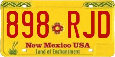 NM license plate 898RJD