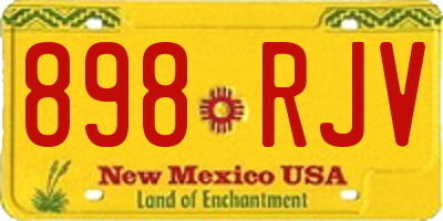 NM license plate 898RJV