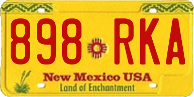 NM license plate 898RKA