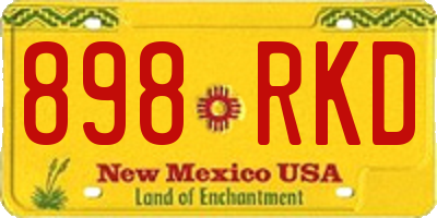 NM license plate 898RKD
