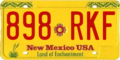NM license plate 898RKF