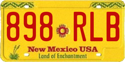NM license plate 898RLB