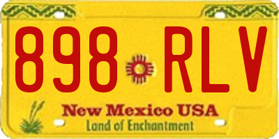 NM license plate 898RLV