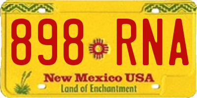 NM license plate 898RNA