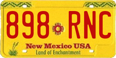 NM license plate 898RNC