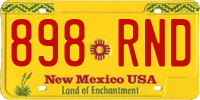 NM license plate 898RND
