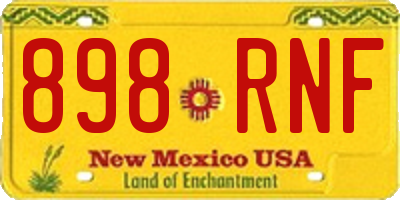 NM license plate 898RNF