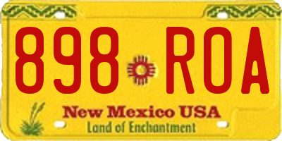 NM license plate 898ROA
