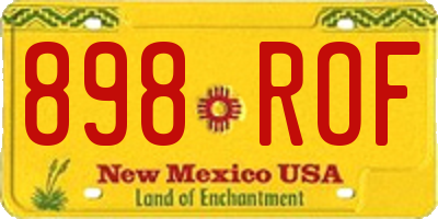 NM license plate 898ROF