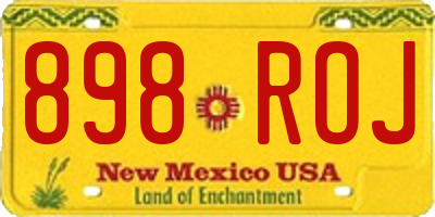 NM license plate 898ROJ