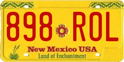 NM license plate 898ROL