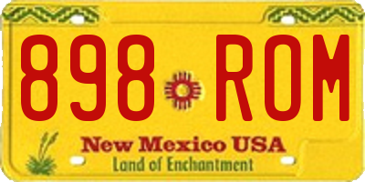 NM license plate 898ROM