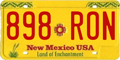 NM license plate 898RON