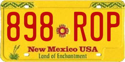 NM license plate 898ROP