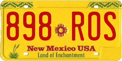 NM license plate 898ROS