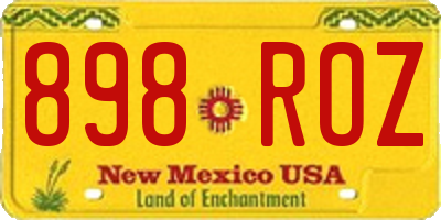 NM license plate 898ROZ