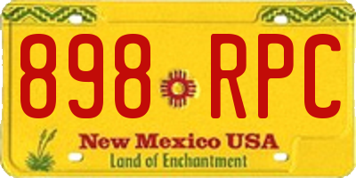 NM license plate 898RPC